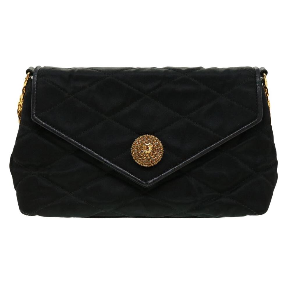 Chanel Matelasse Chain Stone Shoulder Bag Black